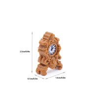 Miniature Clock with Base Vintage-Style Dollhouse Clock Ornate Decoration for Collectors, Hobbyists, Desktop Display, Room Vignettes
