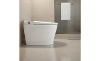 Foam Barrier Tankless Smart Toilet Heated Seat Tankless Intelligent Toilet Soft Close Lid Integrated Smart Commode Night Light for Elderly