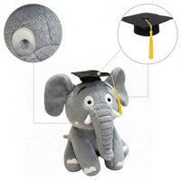 Stuffed Elephant with Graduation Cap Commemorative for Study Room, Students