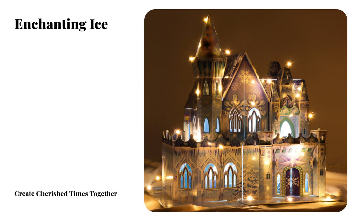 Ice Castle 3D Puzzle Great Gift 3D Castle Puzzle Easy to Assemble Kids' Toy for Children, Adults, Arts and Crafts, Desktop Decoration, School Projects