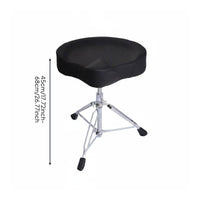 Saddle Drum Throne Padded Cushion Adjustable Drum Stool Double Braced Swivel Percussion Stool for Performing Artists, Stage Performance