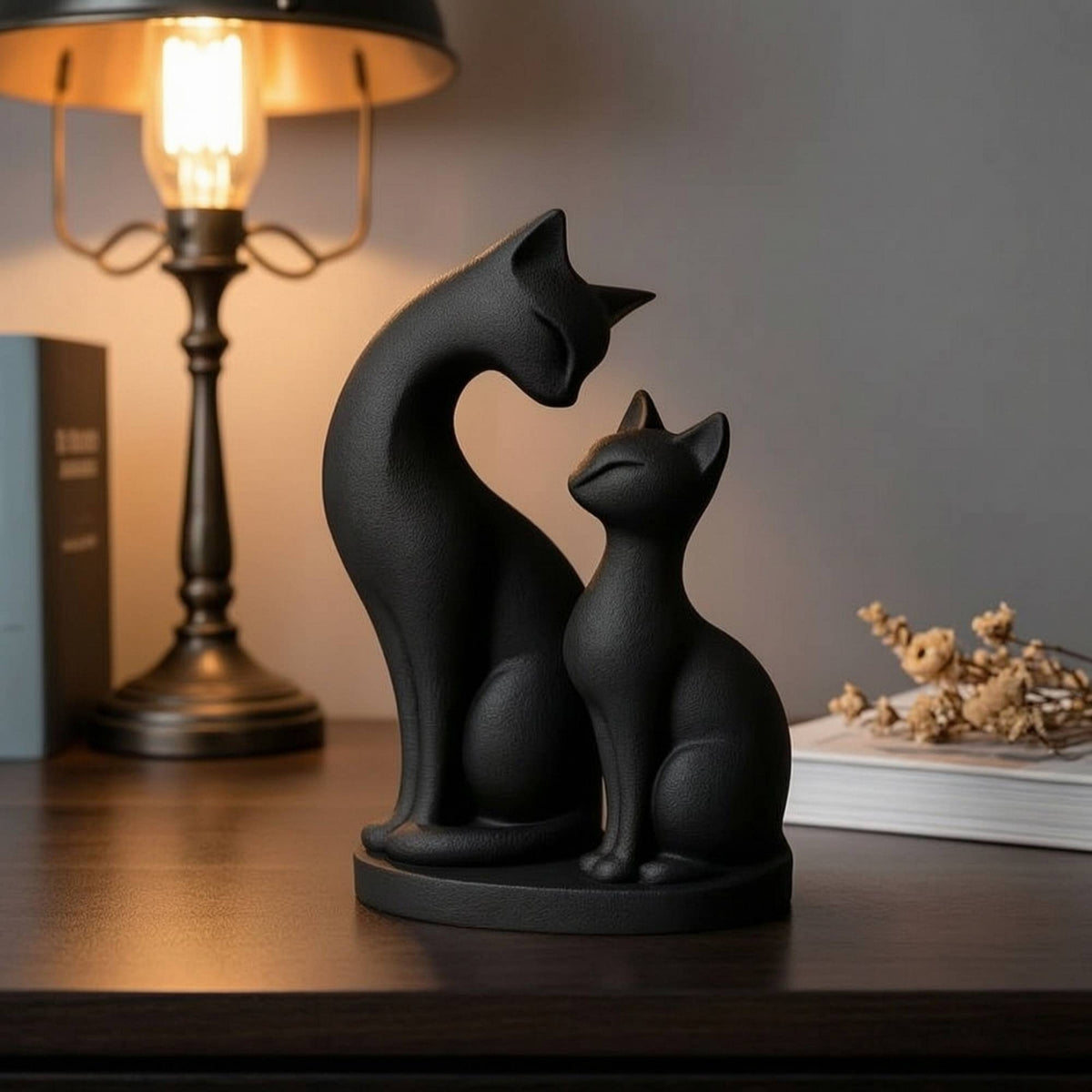Feline Desktop Ornament Gift Idea Feline Sculpture Easy to Design for Shelf