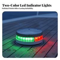 Bi-Color Boat Front Light 12V DC Red Green Navigation Light Stainless Steel Front Lamp 225 Degree Visibility Angle Waterproof
