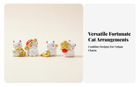 Funny Fortunate Cat Figurine Resin Material Car Console Ornament Collectible for Desktop, Office