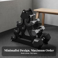Hex Dumbbell Rack Space Saving V-Shaped Dumbbell Rack Heavy Duty Multi-Tier Weight Stand for Gym Owners