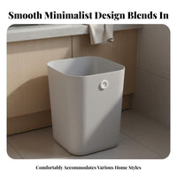 Square Plastic Trash Can Easy to Clean Lidless Garbage Bin Simple Paper Basket Minimalist Design Waste Bin with Bag Holder