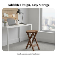 Foldable Padded Round Stool Space-Saving Portable Seat Easy Storage Household Furniture Minimalist Design for Homeowners, Event Hosts, Indoor Use, Kitchen, Dorm Room, Events & Parties