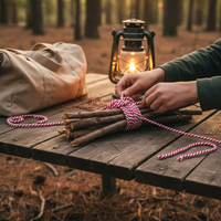 Hand-Woven Paracord Lanyard for DIY Crafts and Outdoor Use