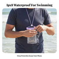 Responsive Screen Sensitive Waterproof Phone Pouch Secure Lock Seal Waterproof Phone Case Universal Fit for Swimmers, Diving, Rafting