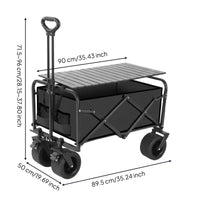 Multi-Functional Wagon with Table Foldable Folding Camping Wagon Easy to Clean Camp Carrier Large Capacity for Picnic, Beach, Fishing