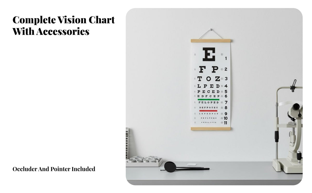 Long-Lasting PVC Material Snellen Eye Chart High-Clarity Print Visual Acuity Chart Washable for Optometrists, Kids, Medical Office, School