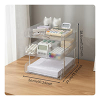 Multi-Tier Desk Organizer Space-Saving Multi-Tier Paper Sorter Large Capacity Acrylic Document Rack for Students, Teachers, Dorm Room