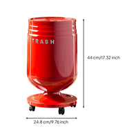 Glossy Trash Can with Press Lid Cylindrical Double-Layer Garbage Can Sleek Wastebasket Odor-Resistant for Bathroom