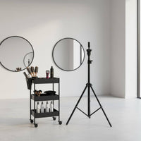 Mannequin Head Tripod Stand 360° Rotatable Top Hairdressing Practice Head Holder Flexible Rotation Cosmetology Mannequin Stand for Beginners, School