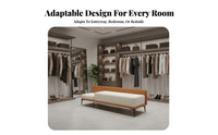 High-Rebound Cushion Split-Level Settee with Backboard Easy to Clean Entryway Stool Scratch Resistant Upholstered Bench Waterproof for Homeowners, Families, Children, Bedroom, Hallway, Cloakroom