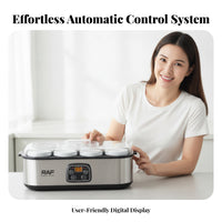 Clear Lid Yogurt Maker Digital Controls Electric Yogurt Maker Touch Buttons Multi-Use Fermenter Black Rim
