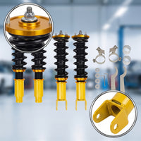 Adjustable Height Coilover Kit Lowering Coilover Shock Absorber Threaded Chassis Struts with Coil Springs Complete for Drivers, Street Builds, Track Days