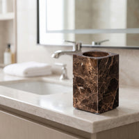 Lavatory Counter Organizer Marble Look Countertop Organizer Polished Accessory for Vanity