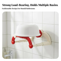 Extendable Basin Holder Drill Installation Wall-Mounted Utility Holder Space-Saving Washroom Organizer for Renters, Adults, Washroom, Laundry Room