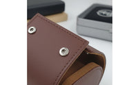 Single Watch Travel Case Soft Interior Lining Portable Watch Holder Secure Snap Closure Elegant Design for Business Trips