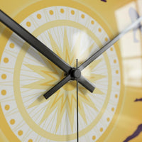 Sun Salutation Wall Clock Non-Ticking Sun Greeting Sequence Clock Creative Design Analog Timepiece wall Art Decor for Meditation Room, Bedroom