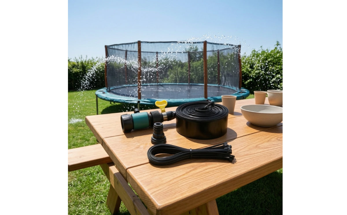 Trampoline Sprinkler with Switch Summer Trampoline Water Sprinkler Cooling Accessory for Backyard