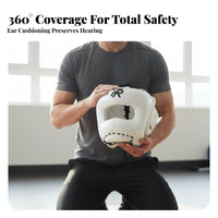 Nose Bar Protection Boxing Headgear Long-Lasting PU Leather Full Face Head Guard High Force Padding Spar Arena Head Guard Adjustable Fit for Adults, Boxers, Combat Artists, Dojo, Gym