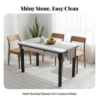 Space-Saving Extendable Pedestal Table Modern design Household Furniture Easy to Clean abrasion Resistant for Apartment Dwellers, Families, homeowners, Small areas, Dining Room, Family Gatherings, Kitchen