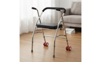 Height Adjustable Rollator Mobility Aid Foldable Wheeled Mobility Aid Anti-Slip Handles Walking Frame Stable Design for Rehabilitation