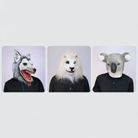 Realistic Full Head Animal Mask Furry Latex Mask with Hair Lifelike Textured for Cosplayers, Partygoers, Halloween, Cosplay, Costume Parties
