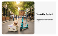 Rust-Resistant Electric Scooter Basket with Lid Lightweight Front Pet Carrier Basket Heavy Duty for Commuting