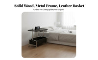 Space Saving Movable Sofa Side Table Multi-Purpose Mobile Bedside Table 360° Rotating Casters 2-Tier Utility Cart Modern Design for Apartment Dwellers, Homeowners, Students, Small Areas, Living Room, Bedroom, Away Ice
