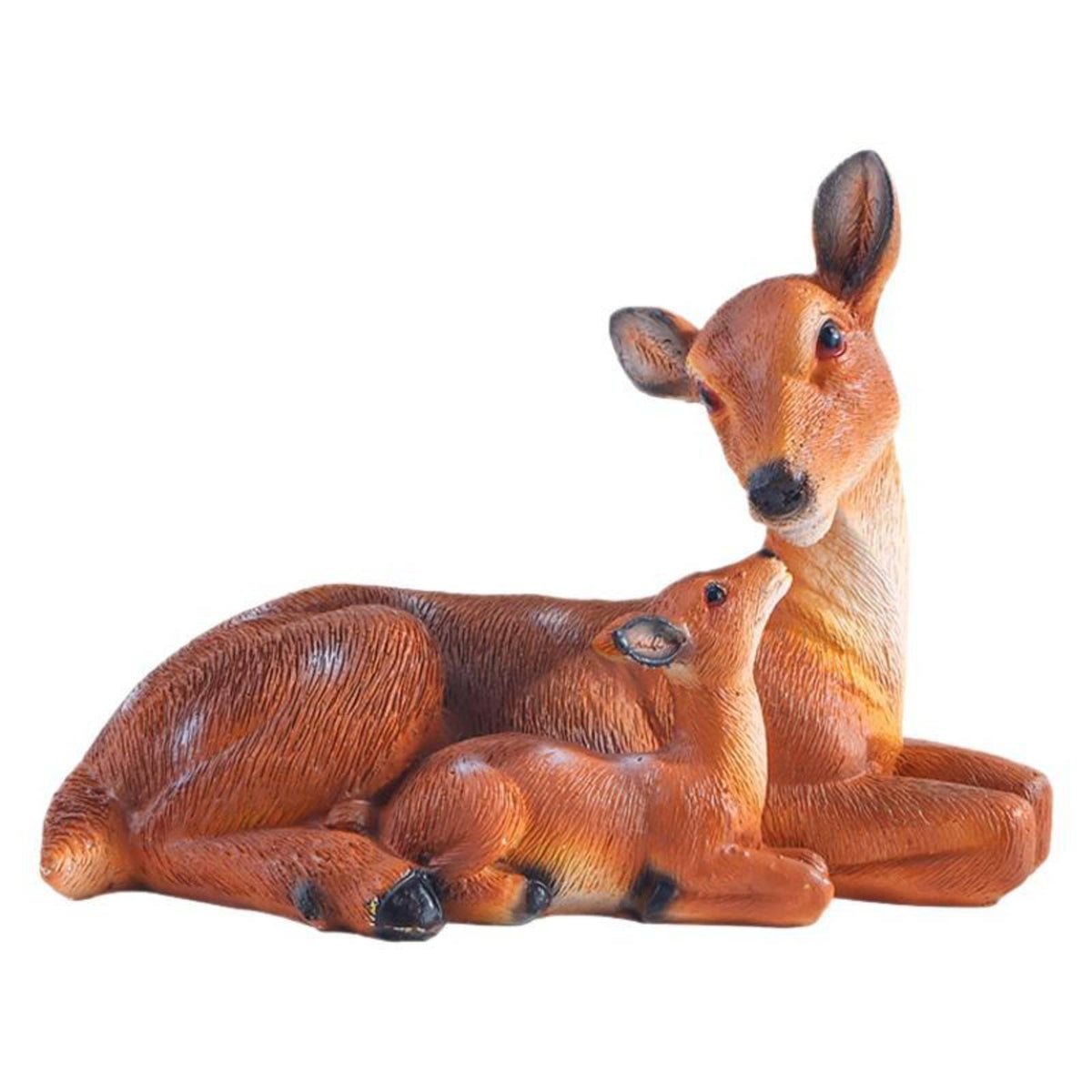 Deer Figurine Resin Deer Statue Fawn Statue Decorative Buck Sculpture Textured for Garden, Courtyard