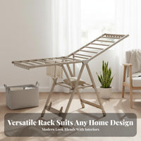 Foldable Clothes Drying Rack Space-Saving Foldable Laundry Stand Freestanding Clothes Horse Sturdy Duty for Balcony, Indoor