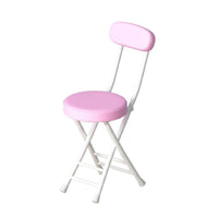 Space-Saving Padded Round Folding Stool Folds Flat Cross-Frame Folding Stool No Assembly Required Collapsible Seat Minimalist Design for Students, Apartment Dwellers, Homeowners, Dorm Room, Small Areas, Balcony, Indoor Use