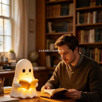 Cute Halloween Ghost Reading Night Light