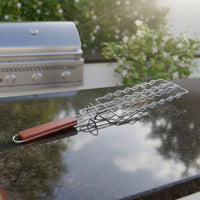 Frankfurter Grilling Basket Portable Hot Dog Grill Basket Lockable Design BBQ Frankfurter Holder for Campers, Outdoor, Camping, Picnic