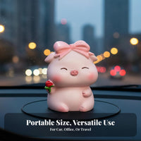 Cute Pig Figurine Micro Landscape Decor Resin Pig Ornament Smooth Finish Resin Piglet Figure for Kids, Women, Office Desk, Desktop, Shelf