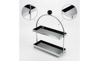 Countertop Rack with Trays 2-Tier Metal-Tier Storage Rack Space-Saving Countertop Shelf Organizer for Vanity, Dresser