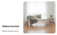 Extendable Daybed Foldable Metal Bed Frame Space-Saving Guest Sleeper for Apartment Dwellers, Residents, Dorm Room, Small Areas, Home Office