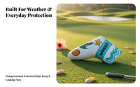 Tropical-Style Golf Putter Cover | Textured Faux-Leather Outer, Golf Putter Headcover