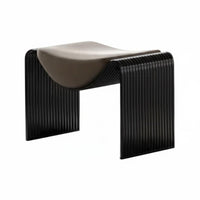Italian Inspired M-Shaped Vanity Stool Modern Minimalist Design Indoor Seating fashion-forward design Ottoman Upholstered for Interior Designers, Apartment Dwellers, Living Room, Entryway, Walk-in Closet, Home Office