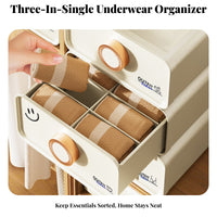 3 Pieces Underwear Compartment Box Set Compartmentalized Design for home users