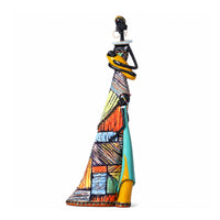 Multicolor Female Sculpture Figurine Colorful Female Figurine Artistic Woman Sculpture Elegant for Living Room