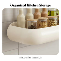 Drillwithout Drilling Installation Hanging Seasoning Rack Multi-Purpose Rounded Wall Holder Space-Saving Kitchen Organizer Large Capacity for Renters, Cooks, Homeowners, Pantry, over Countertop, Cabinet Door, Bathroom