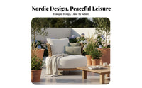 4 Pieces Nordic and aesthetic Woven Lounge Set Weather-Resistant Outdoor Furnishing Thick Cushions Conversation Group configurable Design for Property Developers, Garden lovers, Patio, rearyard, waterfront, Porch