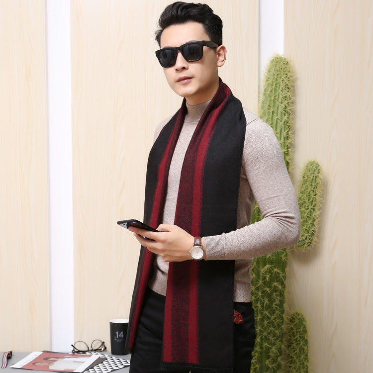 Men's Winter Business Casual Double-Sided Brushed Scarf