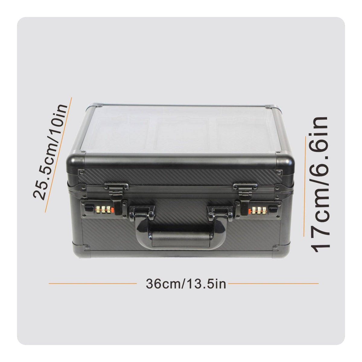 Card Display Case with Lock Lockable Graded Card Storage Box Portable for Collectors, Travel