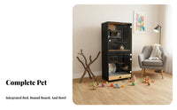 With Cooling System Chinchilla Villa Luxury Cabinet Design Indoor Pet Enclosure ampleLarge Space Small creature Habitat Ventilated Pegboard for Living Room, Bedroom, Home