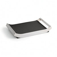 Tray with Leather Insert Woven Stainless Steel Tray Multipurpose Storage Organizer for Vanity, Dresser, Coffee Table